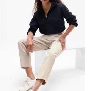 Athleta Endless High Rise Pant Beige Trousers SZ 8 Travel Lounge Work Pant Soft